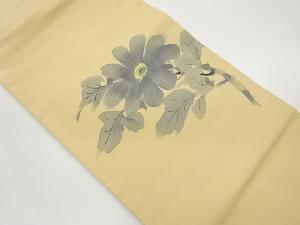 作家物　手描き花葉模様名古屋帯